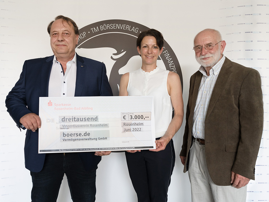 3.000 Euro für den Vinzentiusverein Rosenheim 3.000 Euro für den Vinzentiusverein Rosenheim